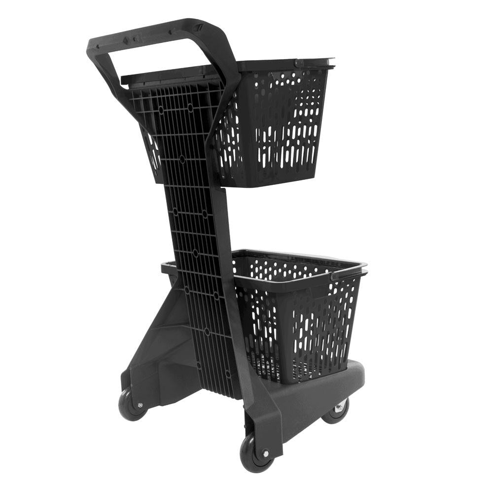 Carrinho De Compras Preto Com Cestos 12kg Removíveis Preto D-500 - Dellaplast