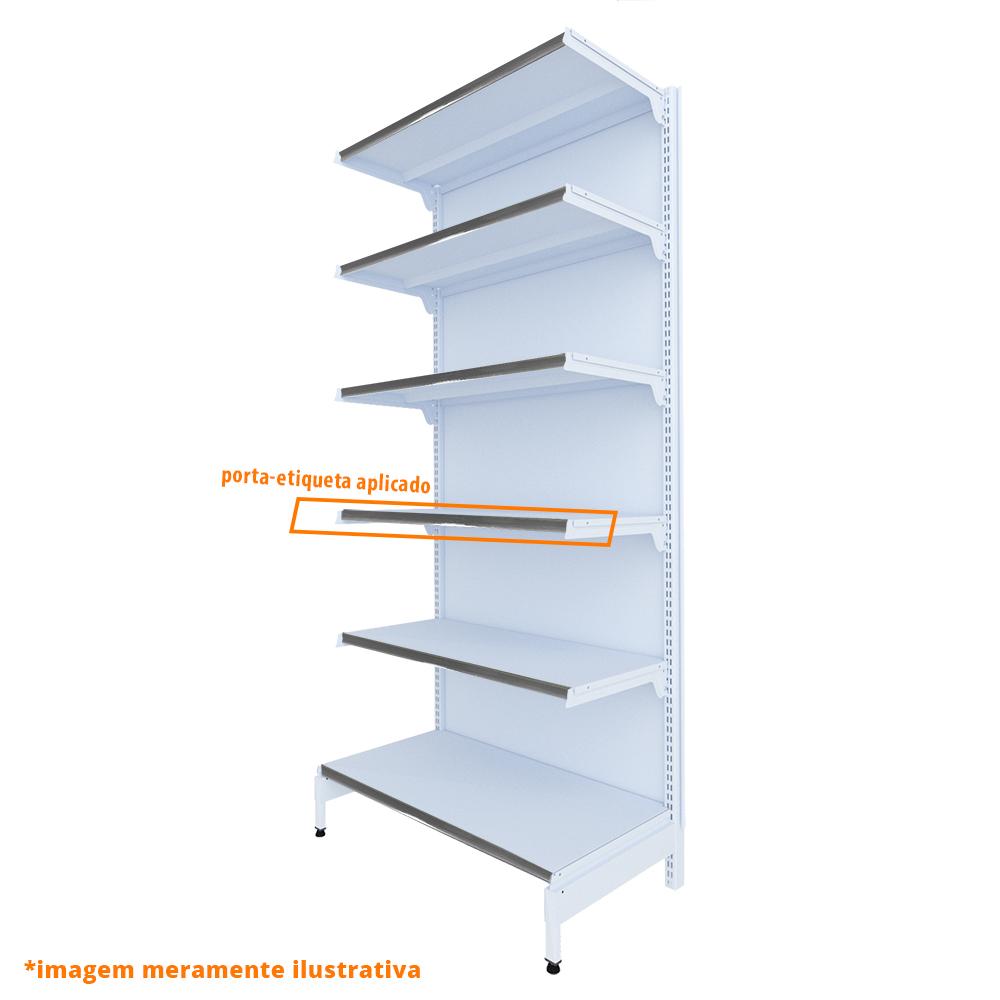 Gôndola Prateleira New Plus 2,00 Parede Inicial GPI - Sa Gôndolas Porta Etiquetas Cinza