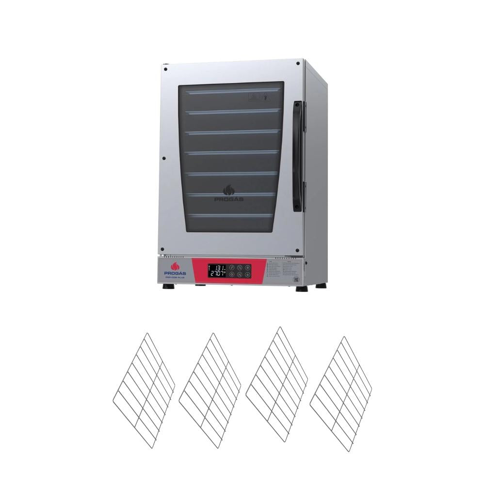 Kit Forno Turbo Elétrico  Profissional Digital Prp-008 Plus 220v Vermelho + 4 Grades - Progás