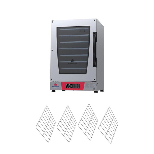 Kit Forno Turbo Elétrico  Profissional Digital Prp-008 Plus 220v Vermelho + 4 Grades - Progás