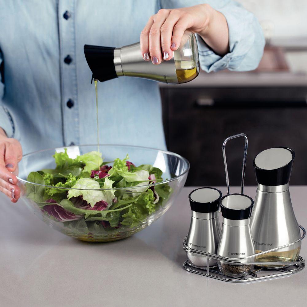 Conjunto Galheteiro 5 Peças em Vidro e Aço Inox Realce - Tramontina 61119200