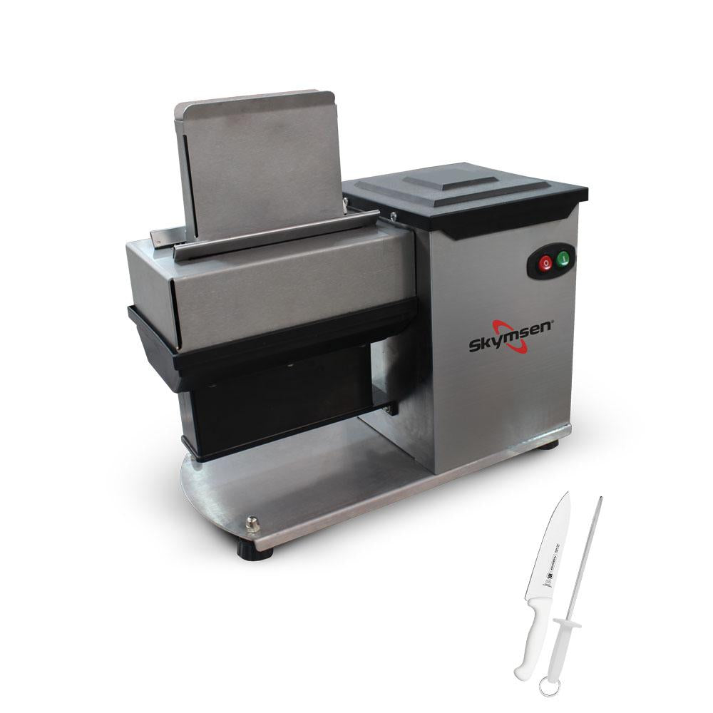 Amaciador De Carne Profissional Inox Modelo AB 220V Skymsen + Faca 10 Pol + Chaira 10 Pol