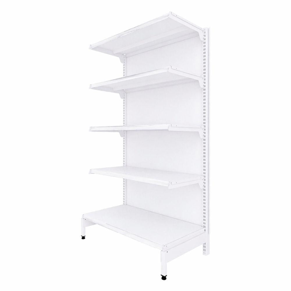 Gôndola Prateleira 5 Níveis 40x30 New Plus 1,70 Ponta PE Branco - SA Gôndolas