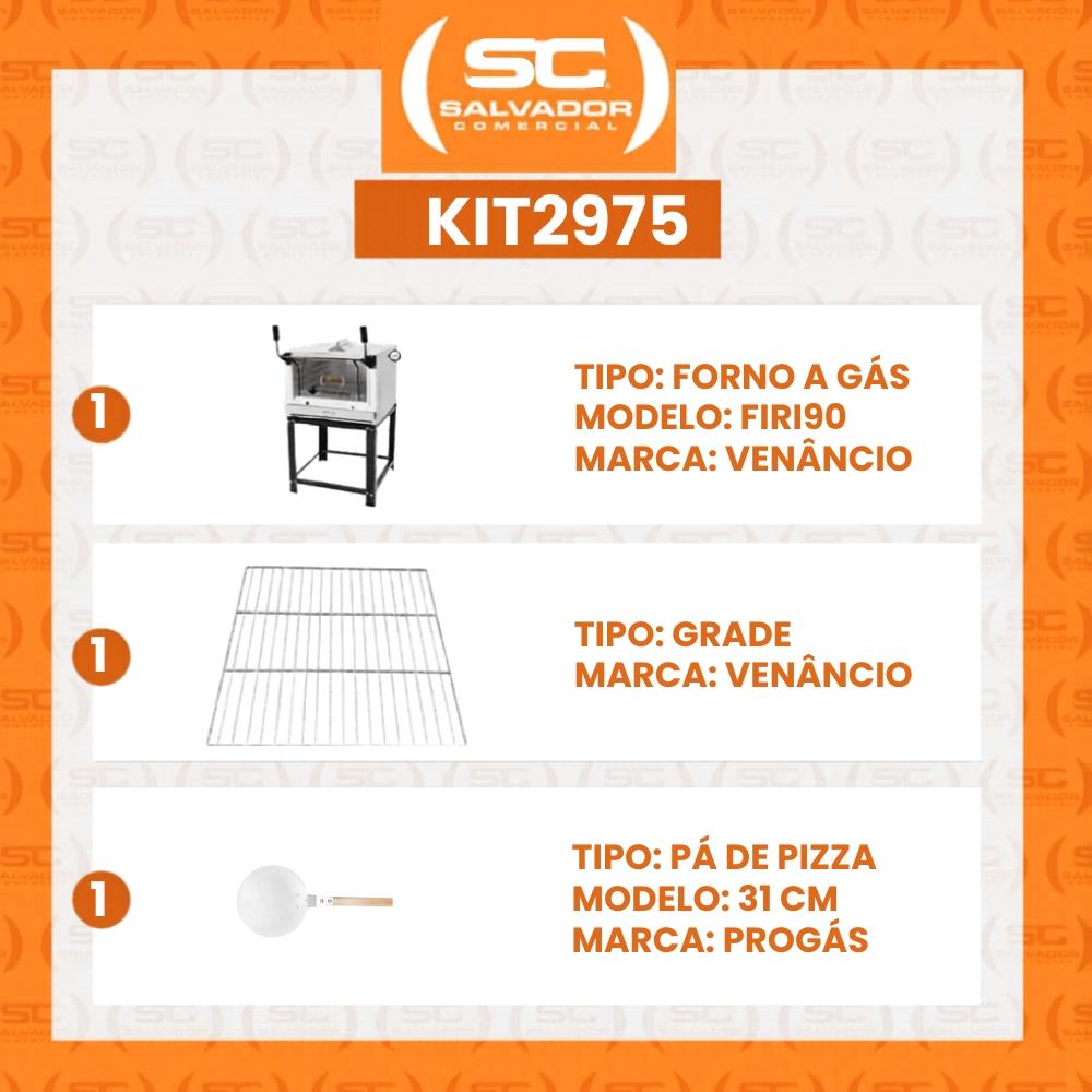 Forno Gás Industrial Pedra Refratária Roma Inox 90 Firi90 + 1 Grade Extra + pá Pizza - Venâncio