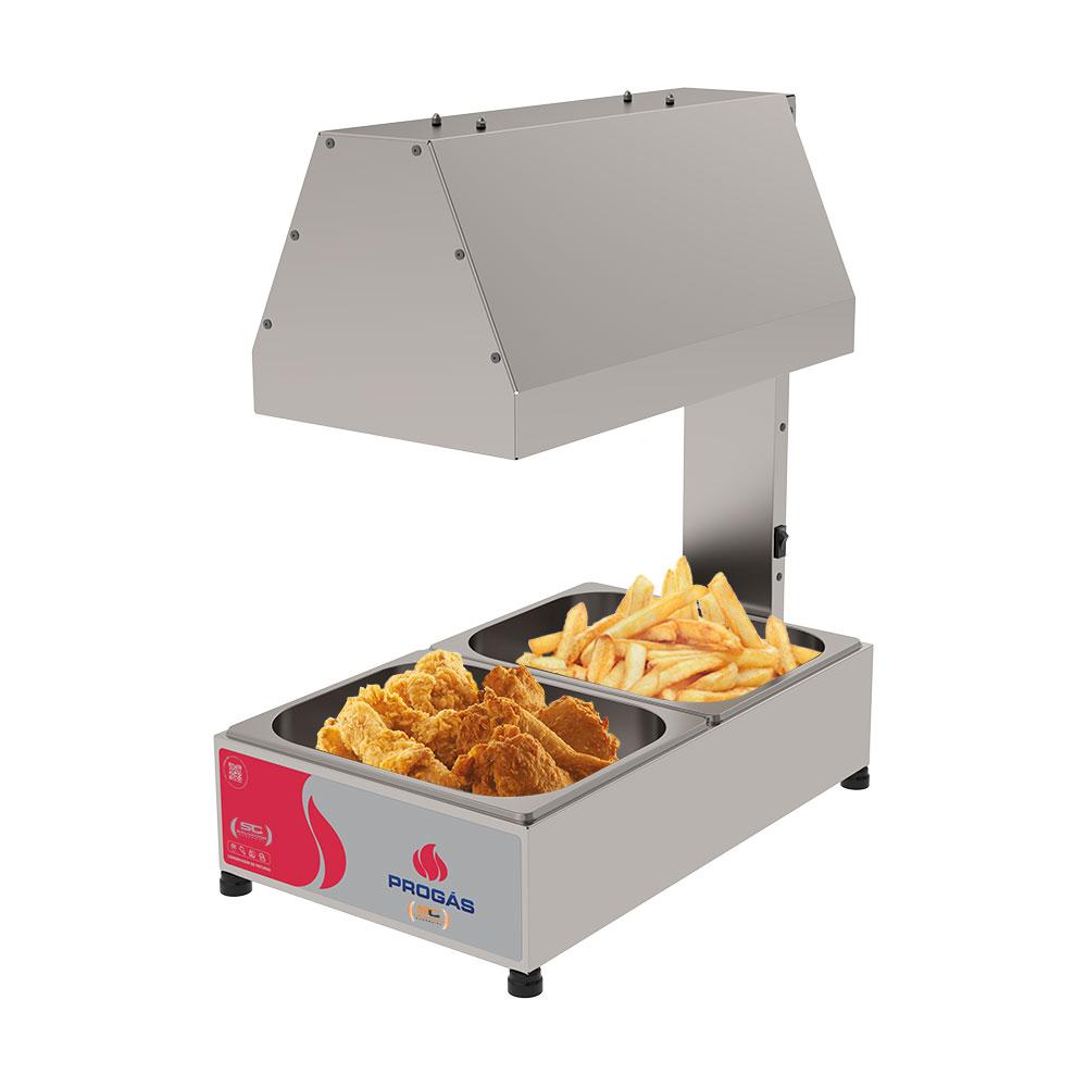 Conservador de Frituras e Alimentos Profissional Inox Elétrico 2 Cubas GN PRCF-20 220V - Progás