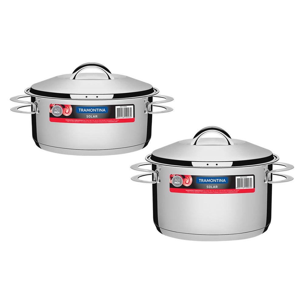 Kit Jogo de Panelas Solar 2 Pçs Inox Pit 1, 2 - Tramontina
