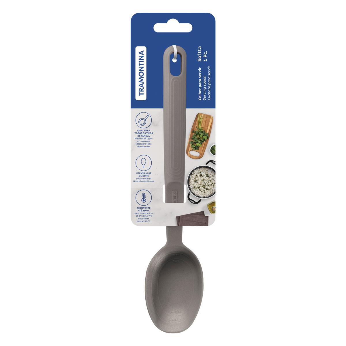 Colher Para Servir Softta em Silicone Cinza - Tramontina 25852160