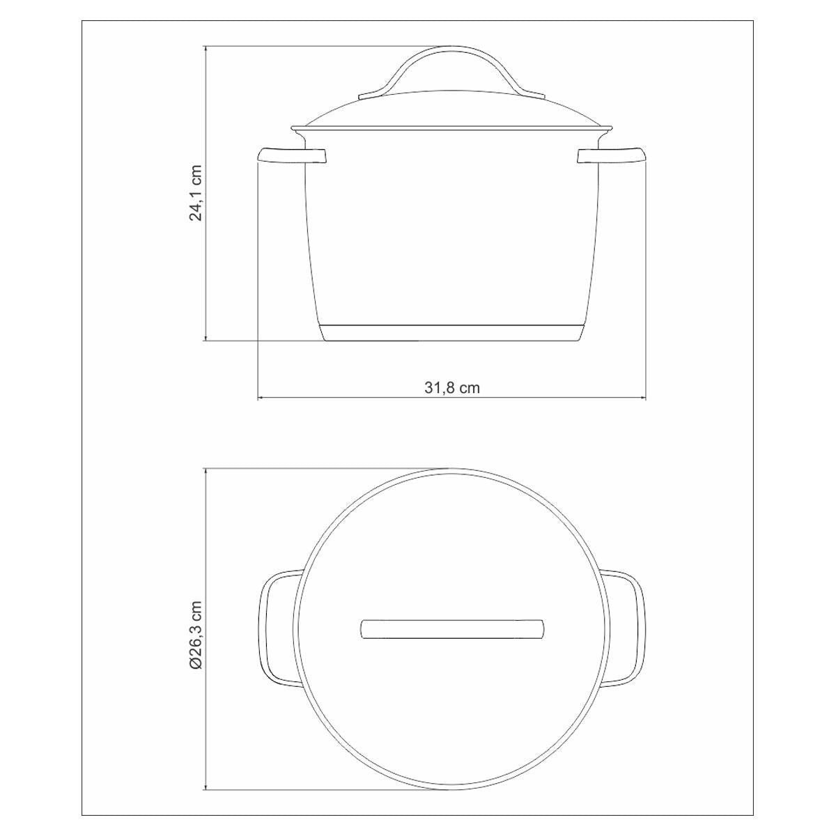Caldeirão Allegra Em Aço Inox Com Fundo Triplo 24 Cm 7,5 L - Tramontina 62655240