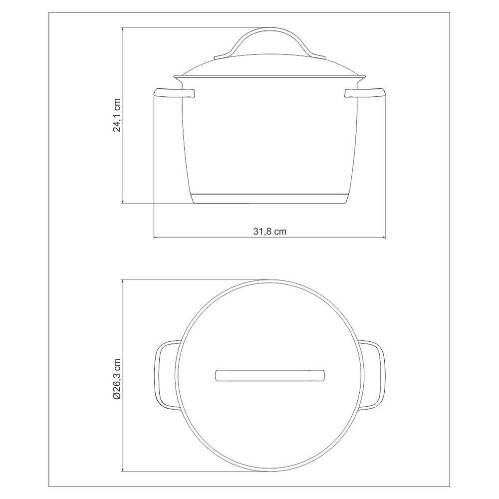 Caldeirão Allegra Em Aço Inox Com Fundo Triplo 24 Cm 7,5 L - Tramontina 62655240