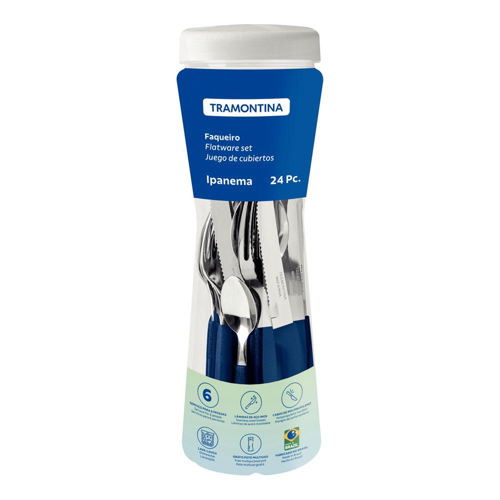 Conjunto Faqueiro 24 Peças Ipanema Lâmina Inox Cabo Azul - Tramontina 23399191