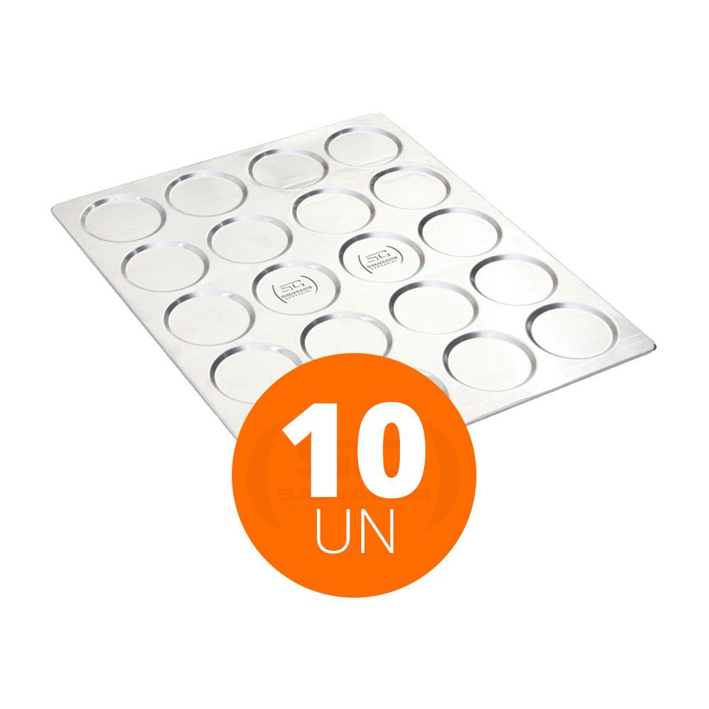 Kit  10 Assadeiras Pão De Hambúrguer 20 Cavidades Alumínio 58x70cm APH20 - Imeca