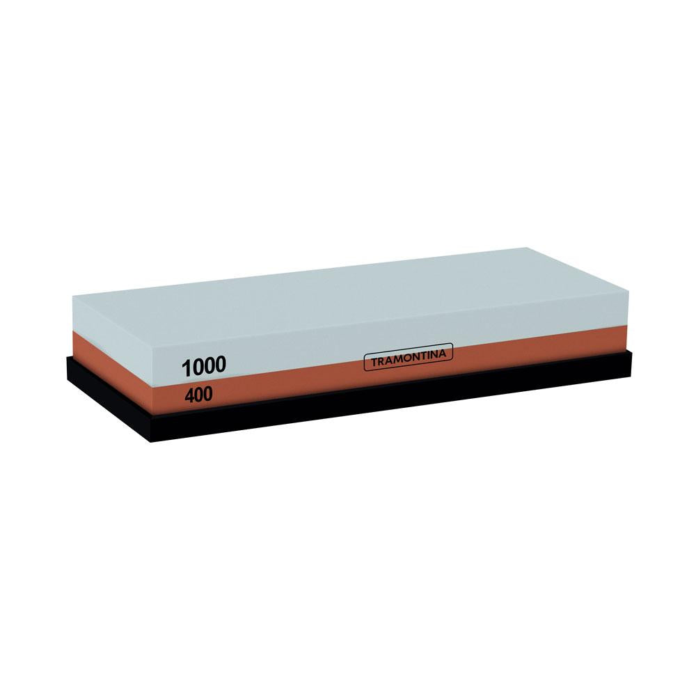 Pedra Para Afiar Profio Com Granulação 400 e 1000 Dupla Face Com Suporte Emborrachado - Tramontina 24029000