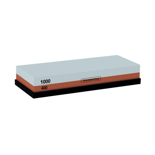 Pedra Para Afiar Profio Com Granulação 400 e 1000 Dupla Face Com Suporte Emborrachado - Tramontina 24029000