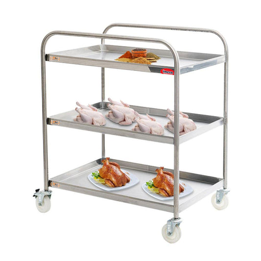 Carro de Serviço para Transporte 3 Bandejas 80cm x 52cm Inox 430 - Imeca