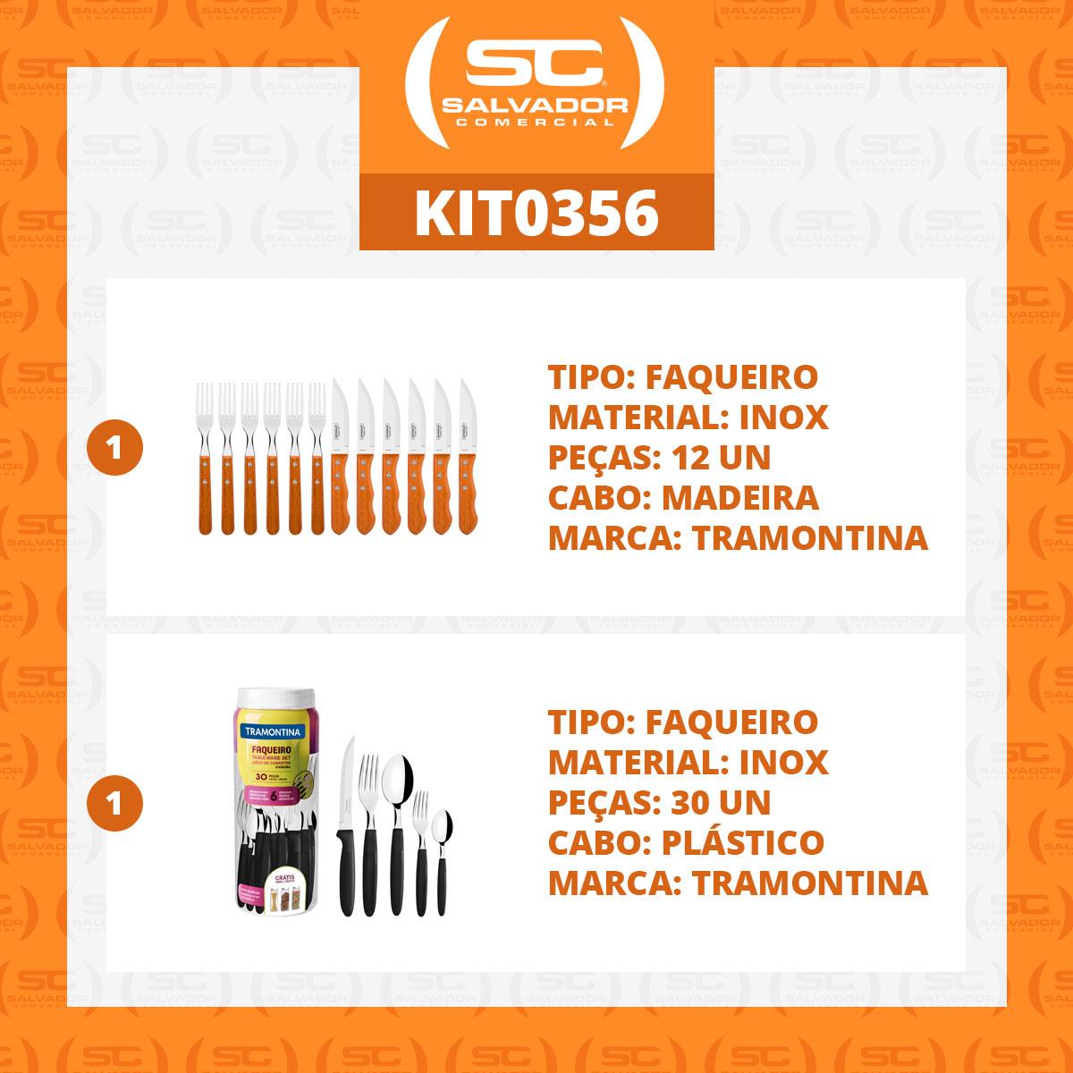 Kit - Jogo de Churrasco Inox 12 Peças Dynamic + 1 Faqueiro 30pç - Tramontina