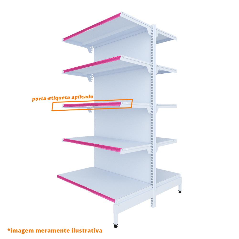 Gôndola Prateleira New Plus 1,70 Central Continuação GCC - Sa Gôndolas Porta Etiquetas Rosa