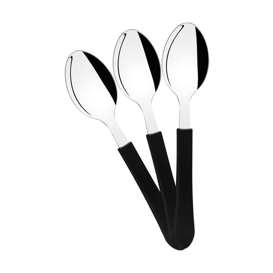 KIT - 60 Colheres de Sopa Leme Com Lâmina em Aço Inox Cabo Preto CPBAG - Tramontina 23183400