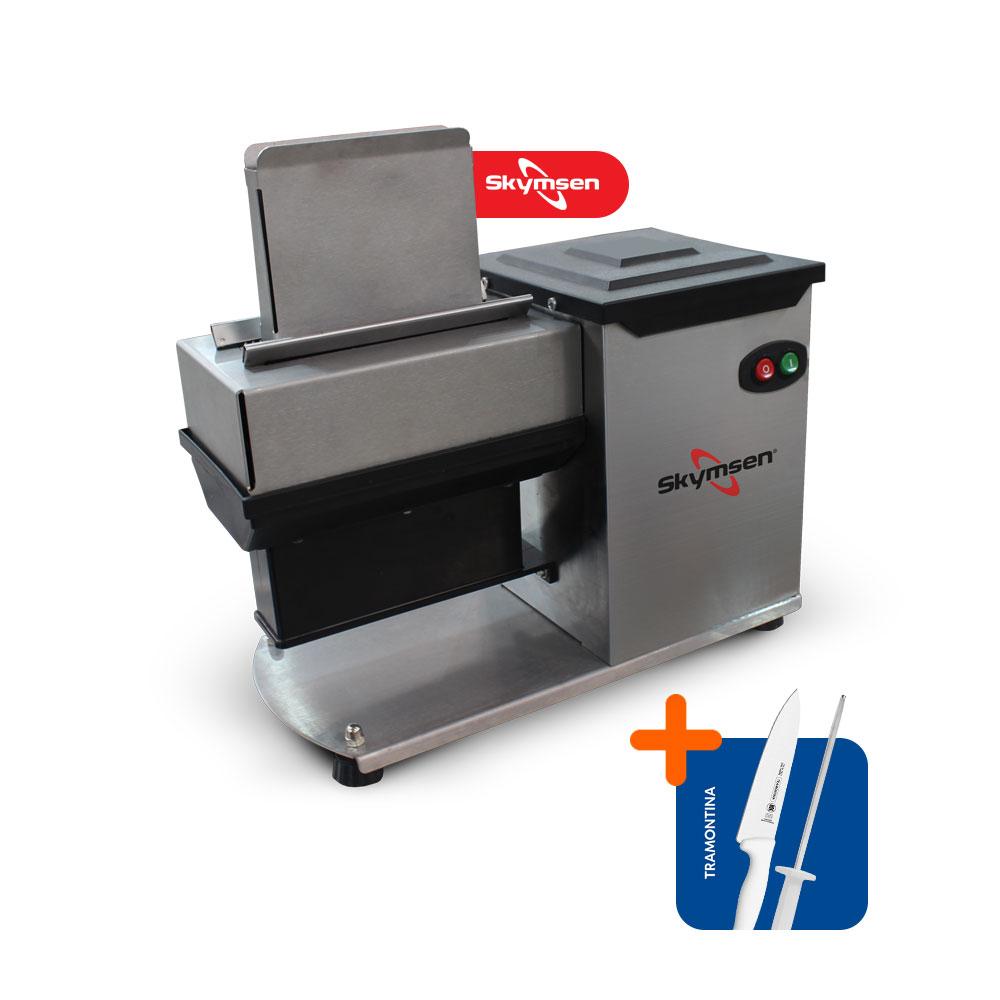 Amaciador De Carne Profissional Inox Modelo AB 220V Skymsen + Faca 10 Pol + Chaira 10 Pol