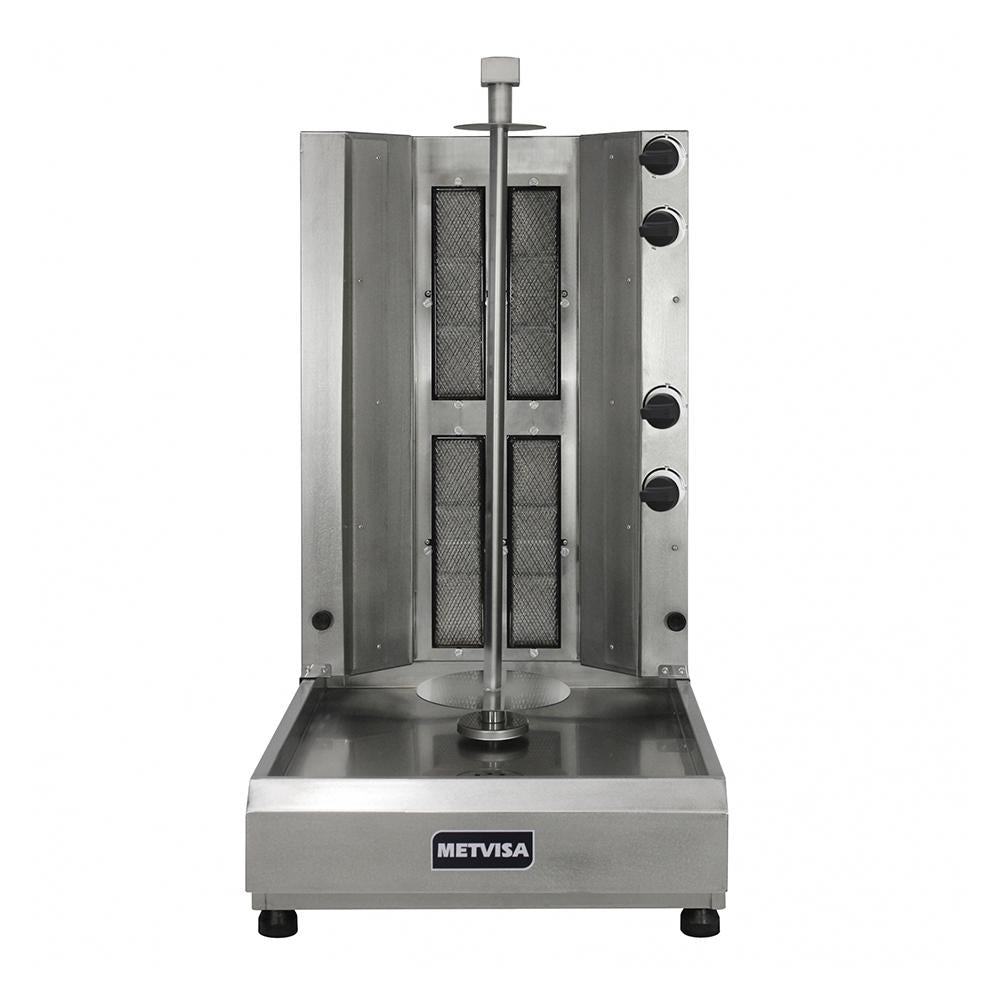 Churrasqueira Assador Para Churrasco Grego Elétrico Rotativo 4 Queimadores Gás ACGE4 220v - Metvisa
