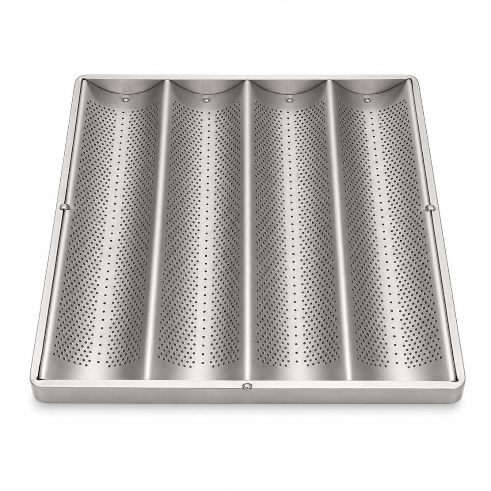 Esteira Assadeira Canaleta Perfurada 4 Ondas Pão Francês Alumínio 35x35 - Imeca 7557
