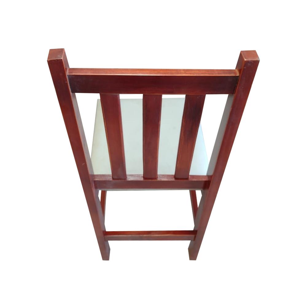 SEMINOVO - Cadeira Madeira Veneza Pés Retos Mogno Com Estofado Liso - Disa Móveis