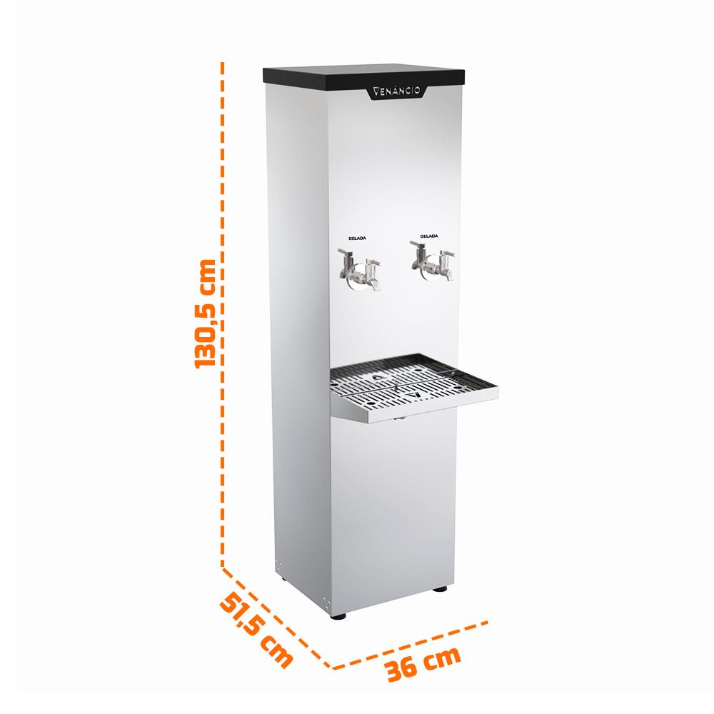 Bebedouro Industrial Refrigerado Inox de Coluna 25l 2 Torneiras Geladas 220V Bi25l - Venâncio 50604
