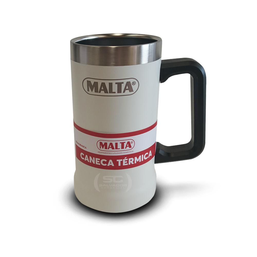 Caneca Térmica Para Cerveja Chopp Gelado Em Inox 709ml Cqs 5751 Branco - Malta