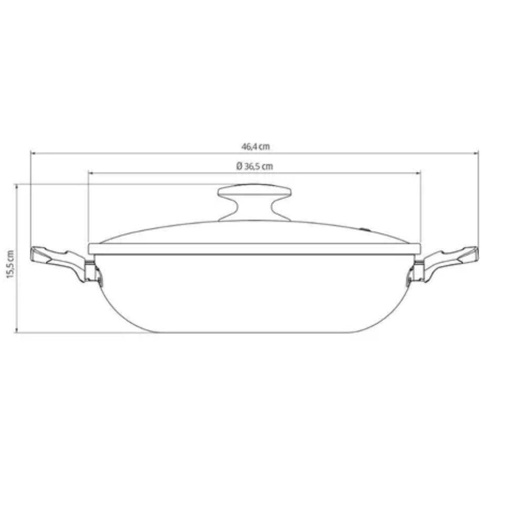 Wok Paris Aluminio Antiaderente 6l Vermelho Com Espumadeira Tramontina