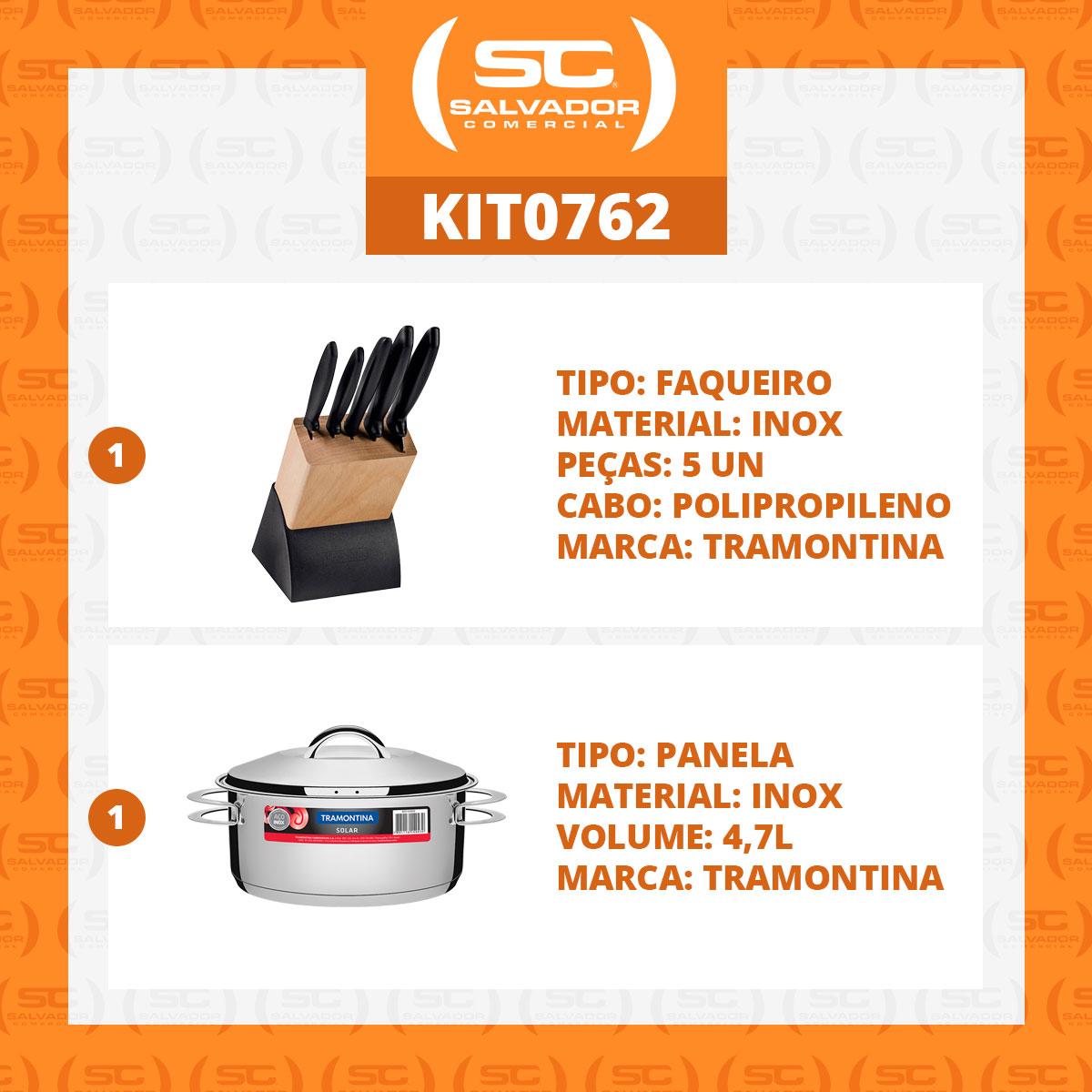 Kit - Faqueiro Plenus 6 Peças + 1 Panela Inox Solar 4,7 Lts Solar Pit1 - Tramontina