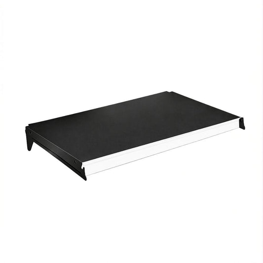 Bandeja Prateleira 40x73 Para Gôndolas New Plus Preta Com Porta Etiquetas Branco - SA Gôndolas