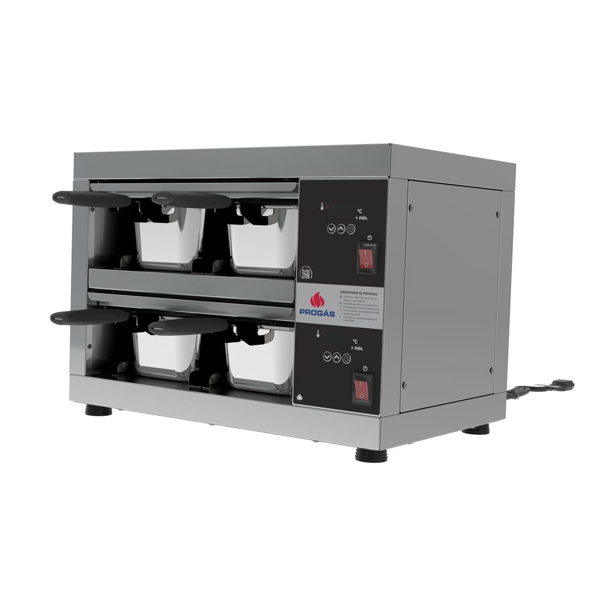 Conservador De Proteínas Profissional Digital Até 80ºC 4 Cubas 800W PRCPROT-04 220V - Progás P46374
