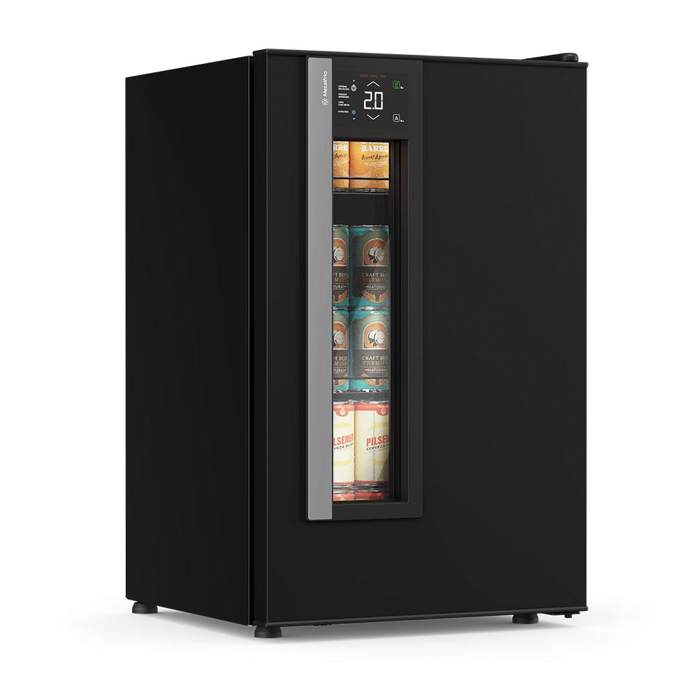 Cervejeira Beer Maxx Preto Onix One Inverter 98/114L Porta Com Visor Digital +2°C a -6ºC VN12TPP 127V - Metalfrio