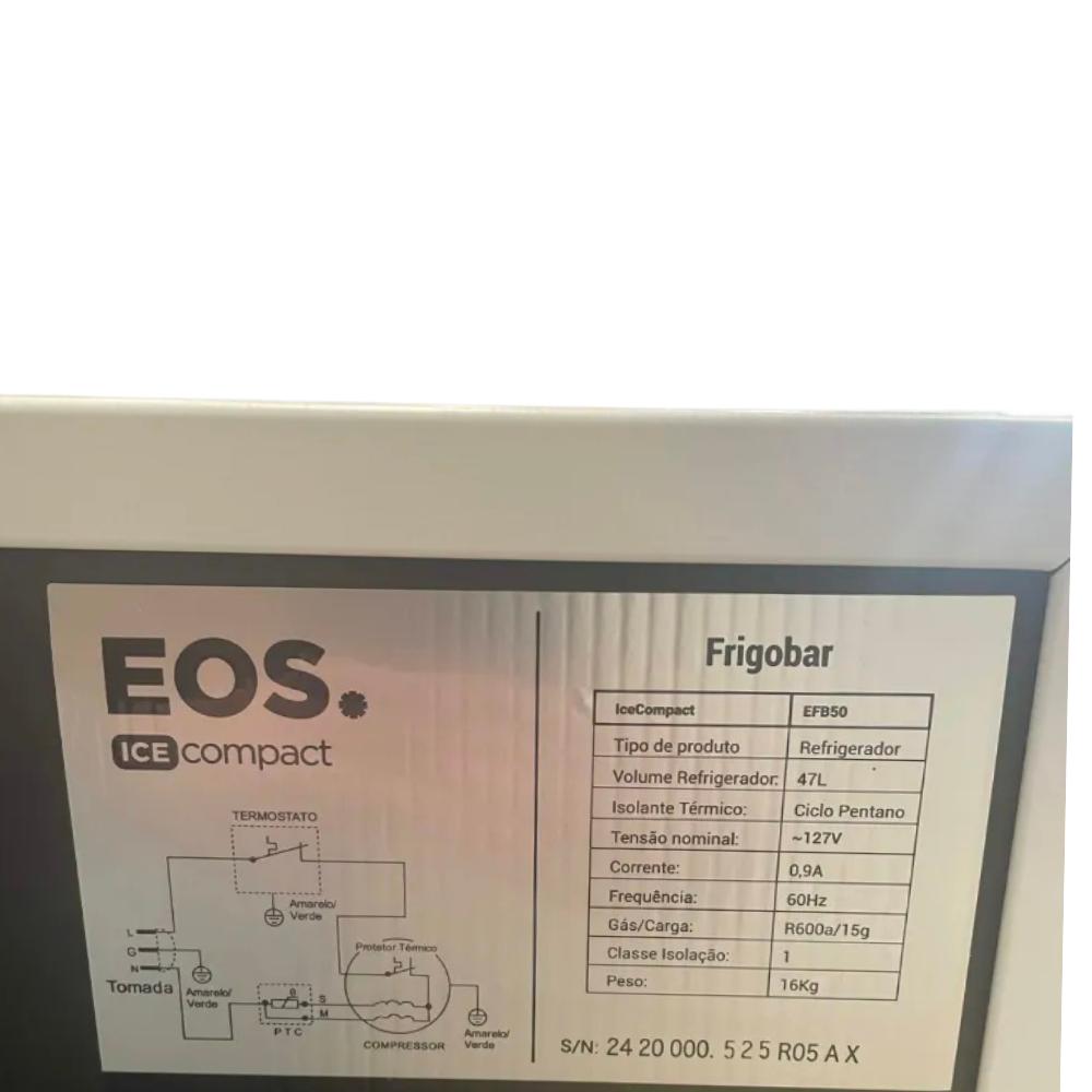 Seminovo- Frigobar Mini Refrigerador Doméstico Ice Compact 47L EFB50 127V Branco - EOS