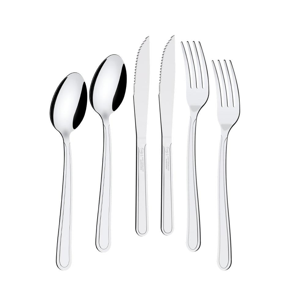 Kit Jogo de Facas, Garfos e Colheres Búzios 36 Peças em Aço Inox IBAG - Tramontina