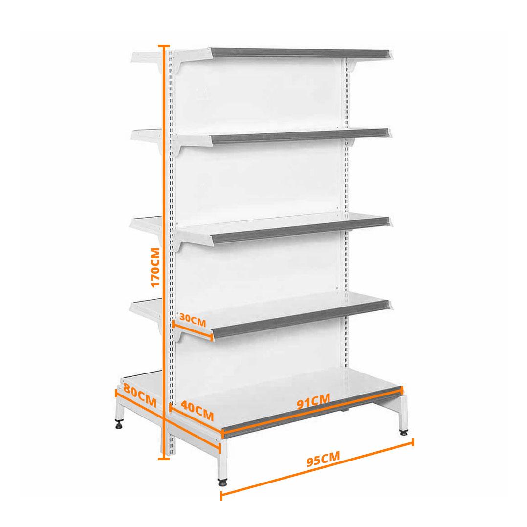 Gôndola Prateleira New Plus 1,70 Central Inicial GCI - Sa Gôndolas Porta Etiqueta Cinza