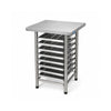 Mesa Bancada Total Inox 430 8 Níveis Prp-004 Progás + 8 Assadeiras Pão Francês 4 Ondas 35x35 - Imeca