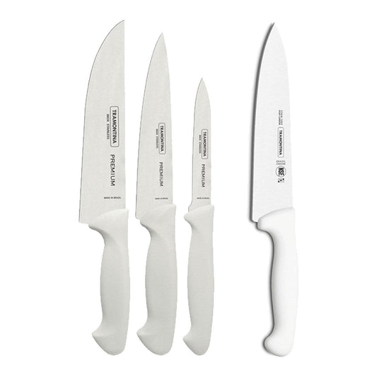Kit - Faqueiro Premium 3 Peças + 1 Faca de Carne Profissional 10 Pol - Tramontina