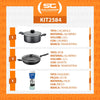 Caçarola Turim Alumínio Chumbo Antiaderente 2,8L + Faqueiro Ipanema 24pc + Wok Loreto 3,3L