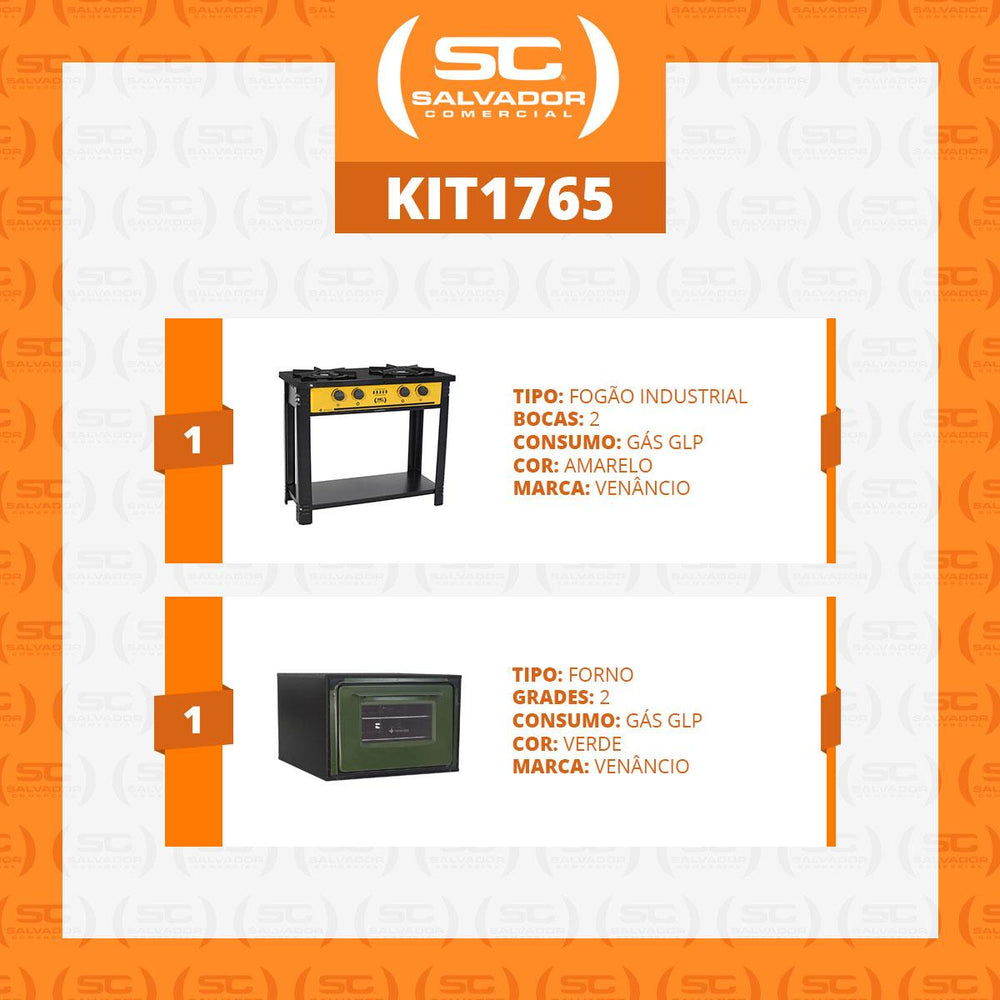 Fogão Industrial 2 Bocas Duplas a Gás Amarelo com Forno Verde Bravo BR2BF – Venâncio