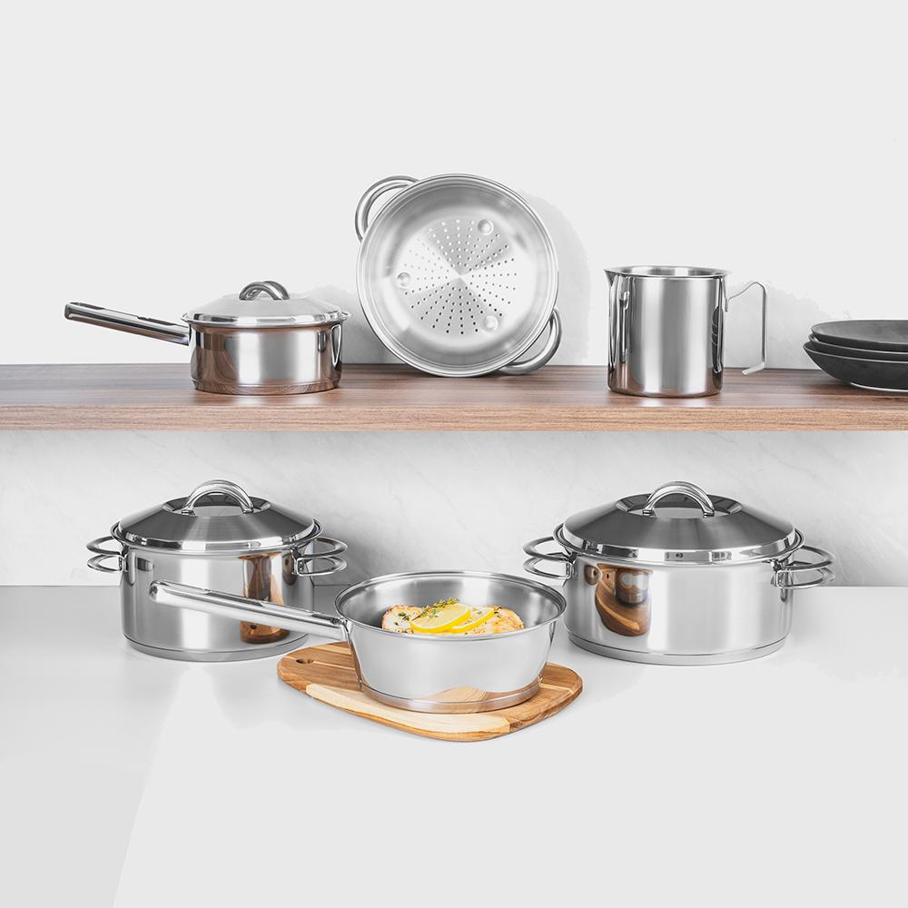 Conjunto de Panelas Em Aço Inox 6pcs Linha Solar - Tramontina