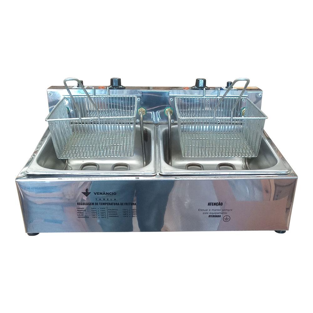 SEMINOVO - Fritador Elétrico Retangular Óleo 2 Cubas SFE212 127V - Venâncio