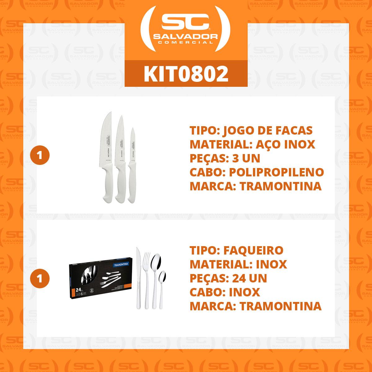 Kit - Faqueiro Premium 3 Peças + 1 Faqueiro 24 Peças Buzios Inox - Tramontina
