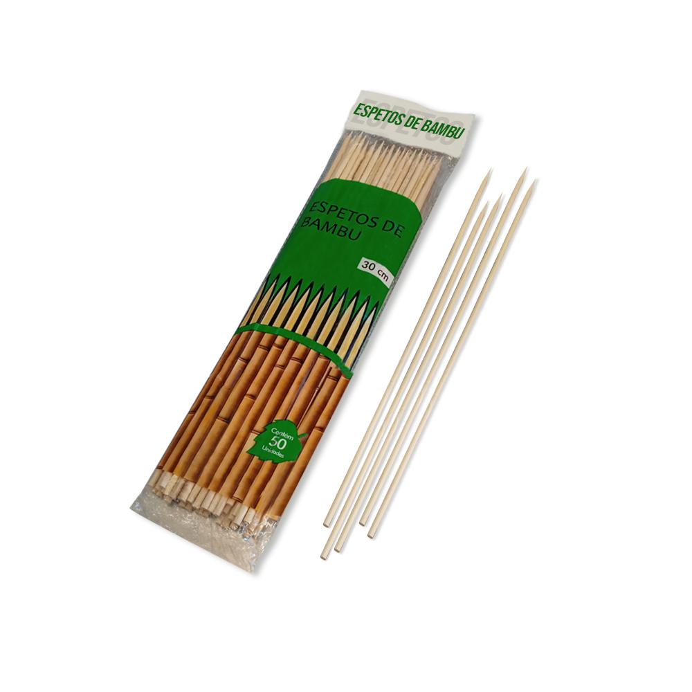 Espetinhos de Bambu Para Churrasquinho 30cm 200 Unidades - Talge
