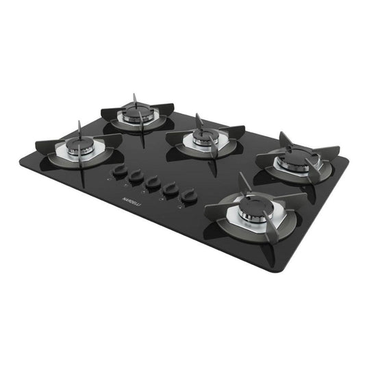 Fogão Cooktop Vidro Gás 5 Bocas Simples Safe Ferro Flange Inox SAFE5 Bivolt - Nardelli 27011401-00