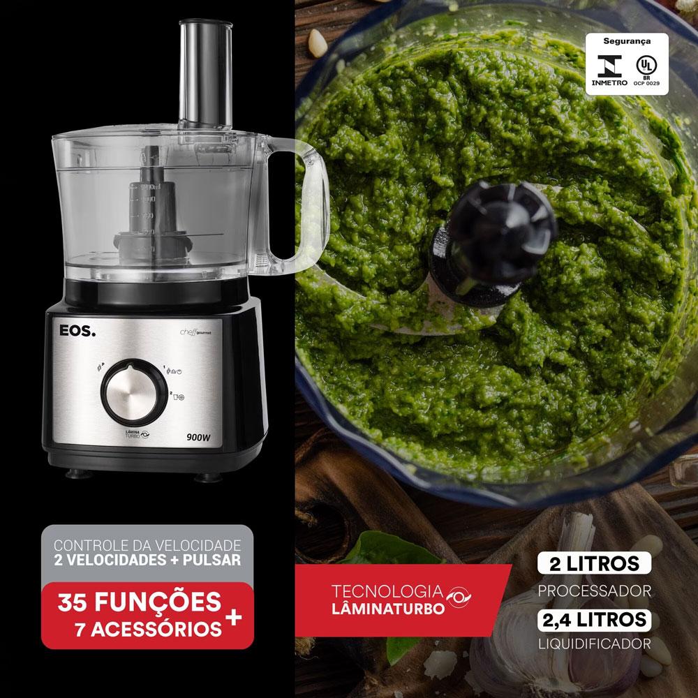 Processador De Alimentos 7 em 1 Com Duas Velocidades Inox EPS01 127V - EOS B170839