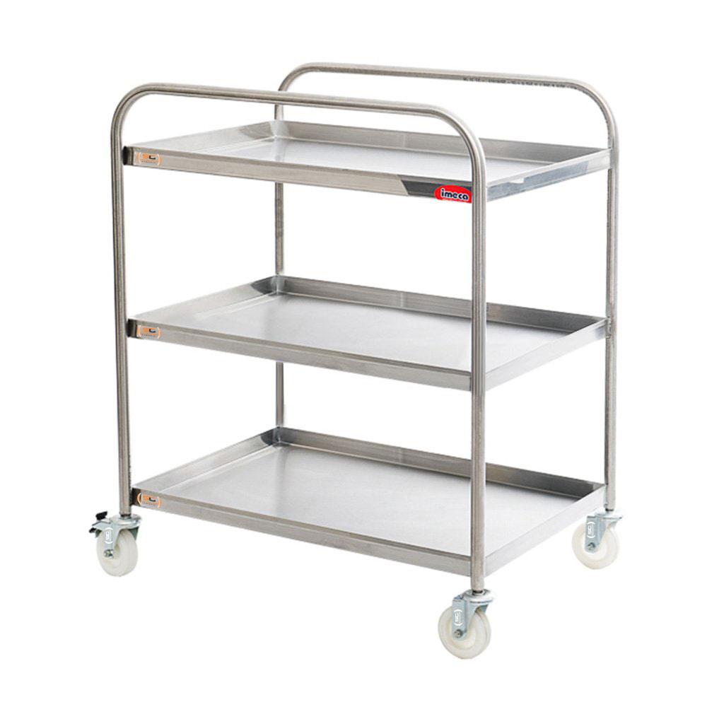 Carro de Serviço para Transporte 3 Bandejas 80cm x 52cm Inox 430 - Imeca