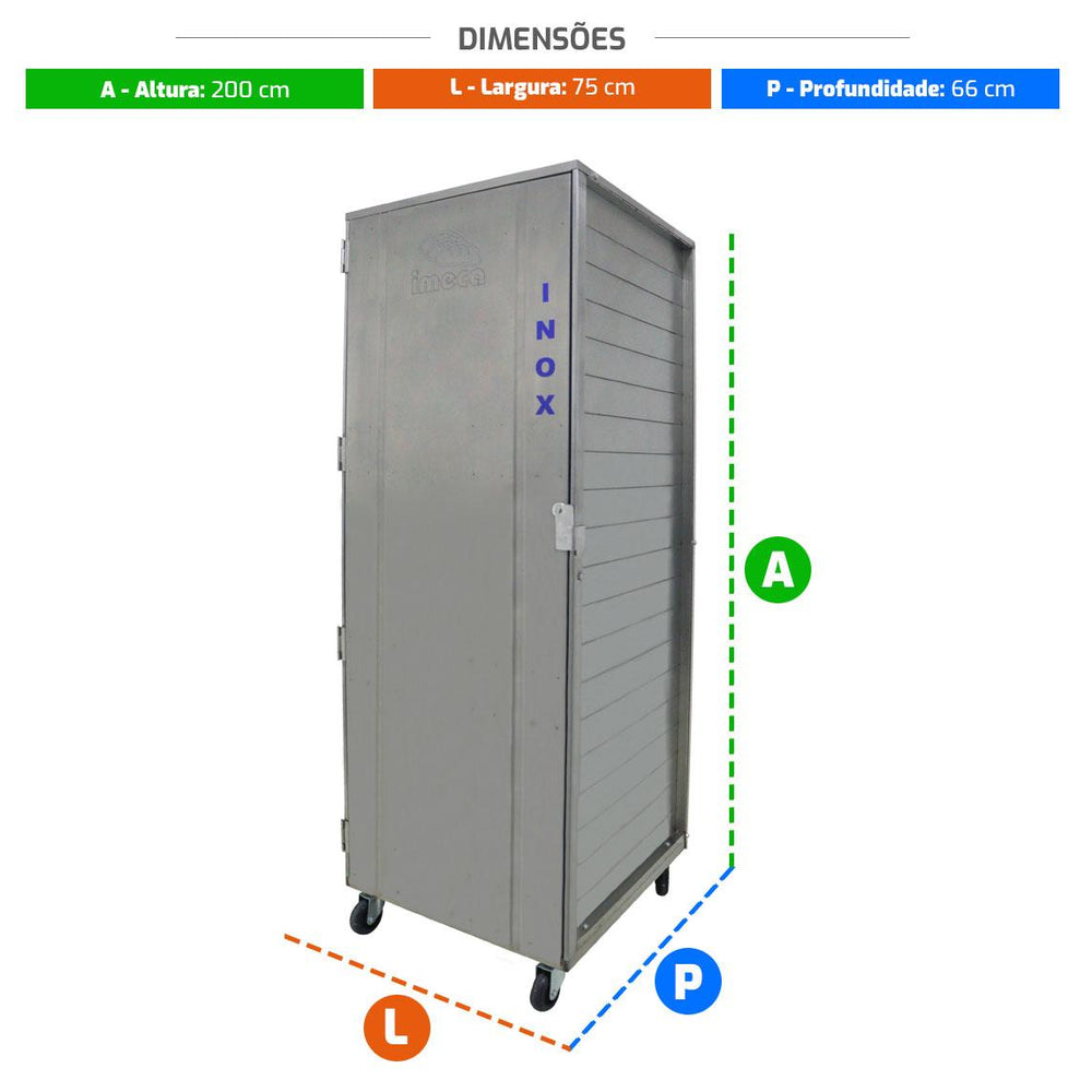Armário de Crescimento Inox p/ 20 Formas/esteiras AC20I 58x70 Vazio - Imeca 6278