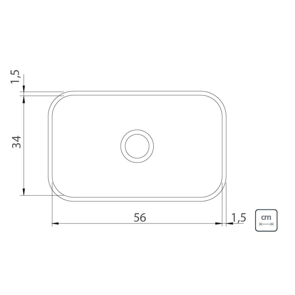Cuba de Embutir em Aço Inox 56x34 Basic 56 BL - Tramontina 94085556