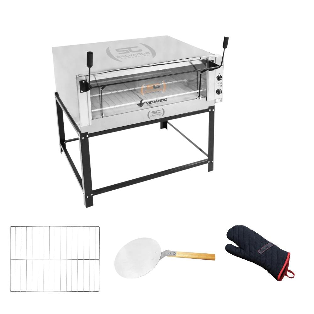 Forno Elétrico Industrial Roma Inox Feri110 220v + 1 Grade + Luva Térmica + pá Pizza - Venâncio