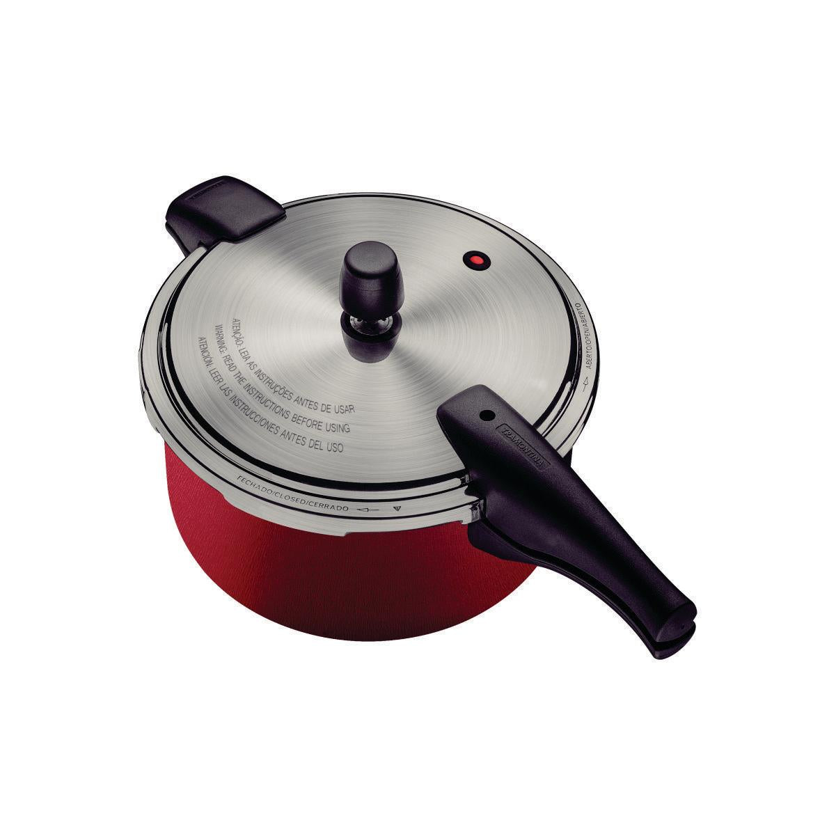 Panela de Pressão Effect Alumínio Revestimento Antiaderente 24 cm 6L Vermelho 20592724 - Tramontina